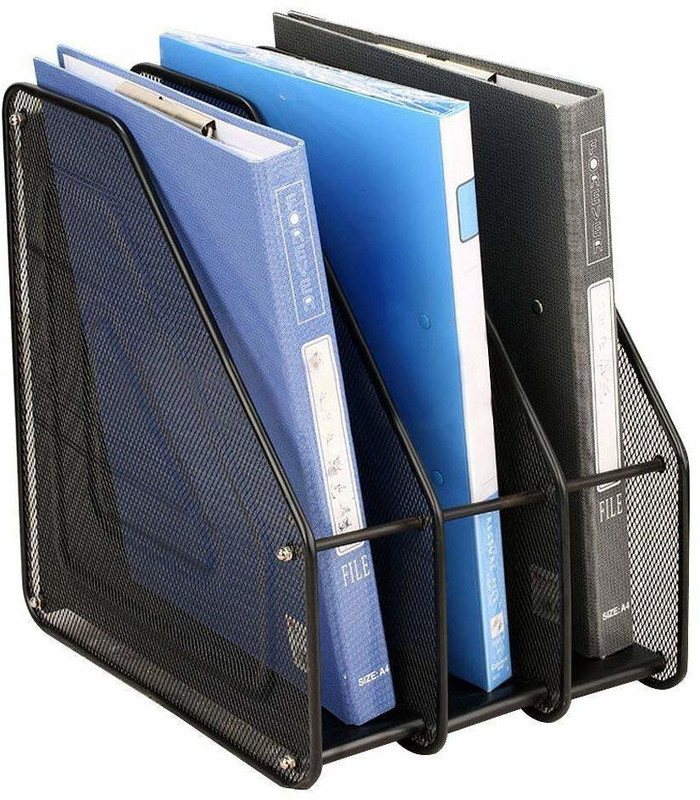 inboxdeal 3 Compartments Steel Tray office(Black)