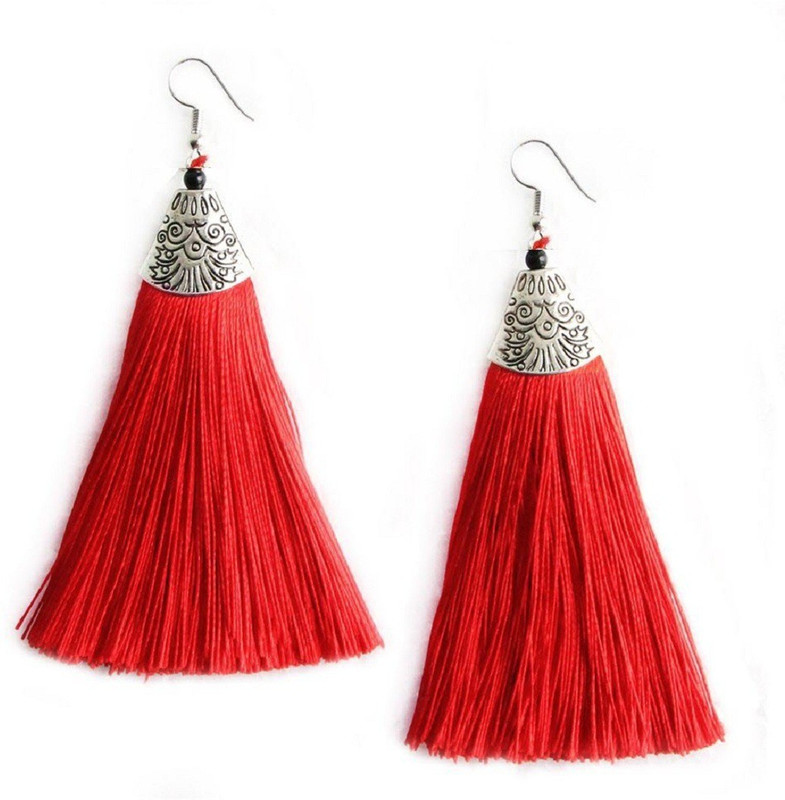 trendy craft party earring Silk Dori Tassel Earring