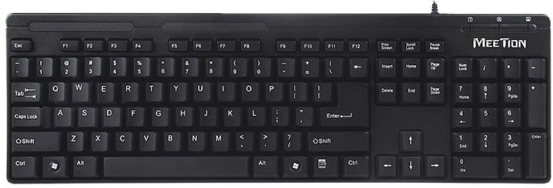 meetion AK100 Wired USB Multi-device Keyboard(Black)