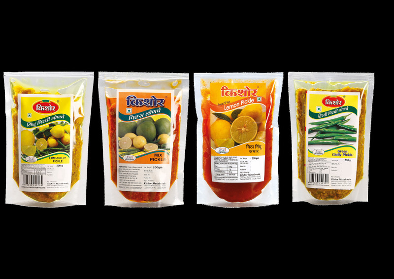 kishor masalewala Combo Pack of Lime Chilly,Mix,Sweet N Hot Lemon,Green Chilly Pickle Lime, Green Chilli, Raw Mango(Kairi) Pickle(800 g, Pack of4)