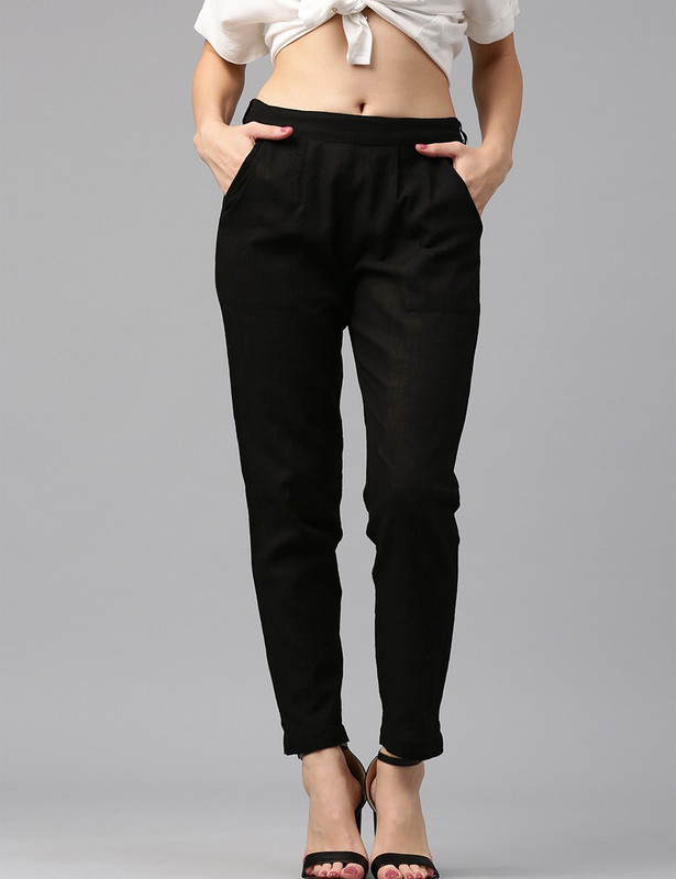 pittra4ever Regular Fit Women Black Trousers