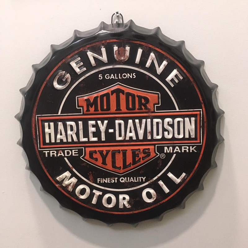 motofusion Harley Davidson Moto Oil Vintage Metal Decorative Bottle Cap, Wall(Multicolor)