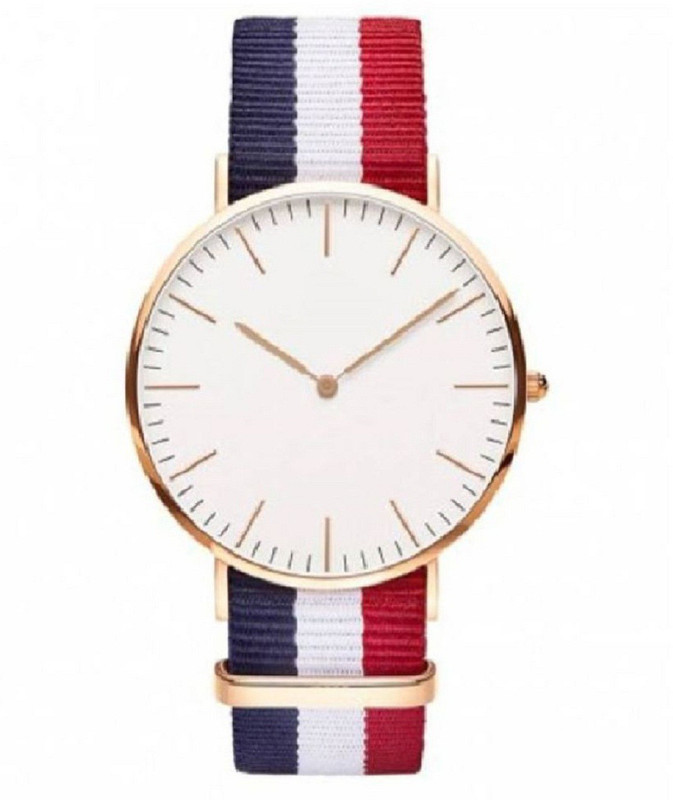 selicon velly DW_RED Analogue White Slim Dial Luxurious Blue/Red Fabric Strap Fashion Men's Wrist Watch Analog Watch  - For Men