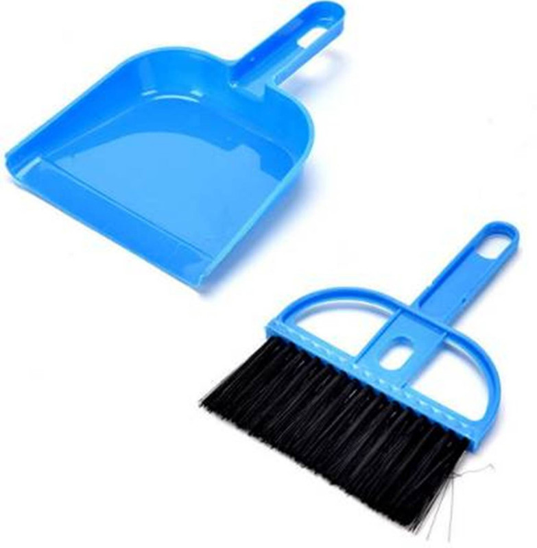 gopinathji Mini Sweeping Brush Cleaning Brush Small Broom Shovel Set Clean Tabl Plastic Dustpan(Multicolor)