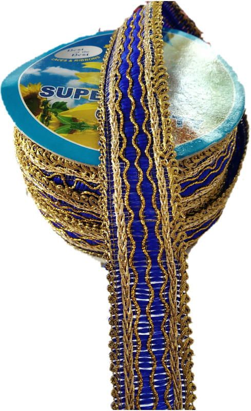 hariyanilace NEW BLUE FANCY LACE Lace Saree Falls(Blue)
