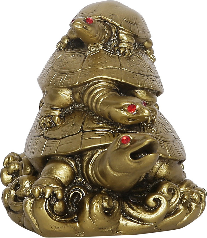 mandate Vastu Fengshui 3 Tier Tortoise for Longevity Decorative Showpiece  -  6 cm(Brass, Copper)