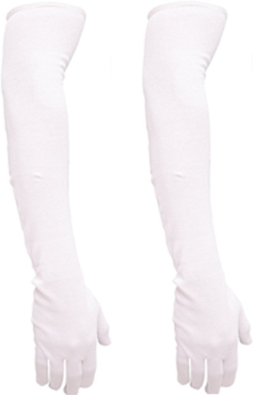 eshopglee Cotton Arm Long Full Gloves Sun Protection BLK1 Inner Gloves(White)