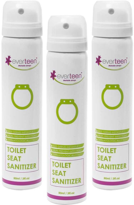everteen Instant Toilet Seat Sanitizer Spray for Women – 3 Packs (90ml Each) Floral Spray Toilet Cleaner(3 x 90 ml)