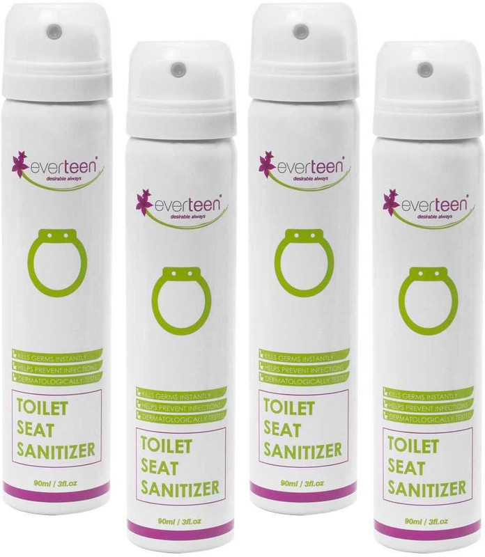 everteen Instant Toilet Seat Sanitizer Spray for Women – 4 Packs (90ml Each) Floral Spray Toilet Cleaner(4 x 90 ml)