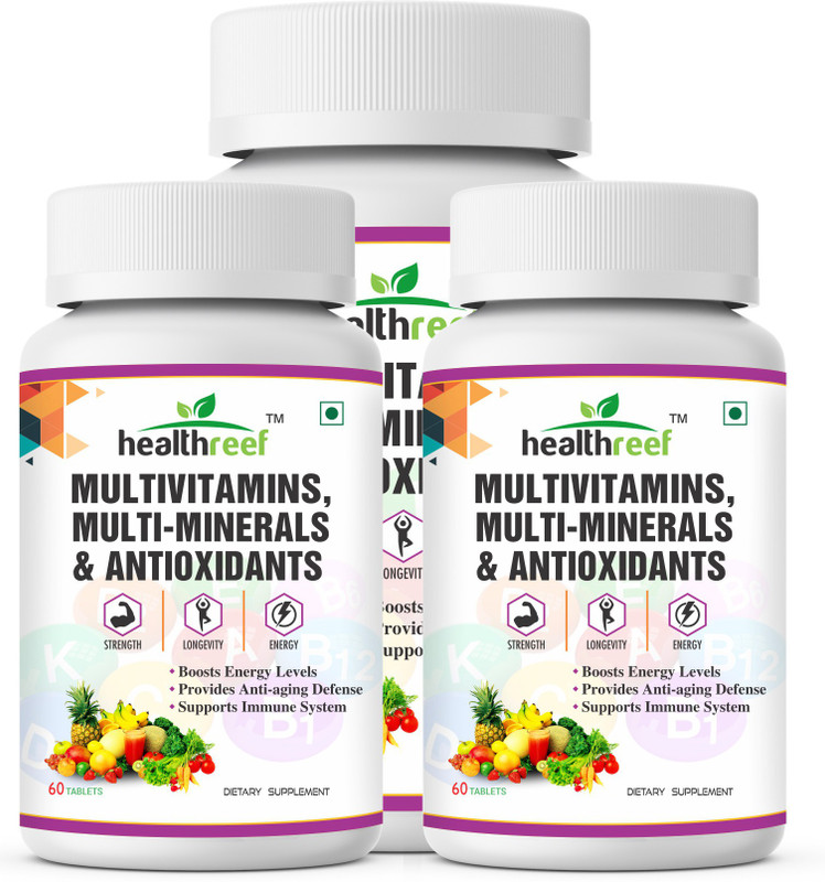 healthreef Multi-vitamins, Multi-minerals & Antioxidants, Pack of 3(180 Tablets)