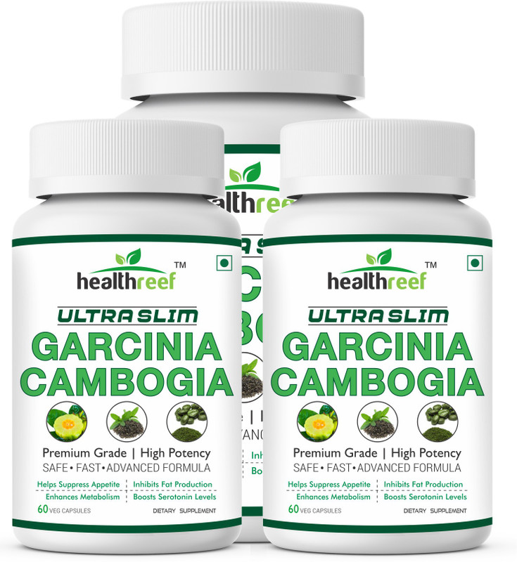 healthreef Garcinia Cambogia With Green Tea & Green Coffee Extract , Pack of 3(180 No)