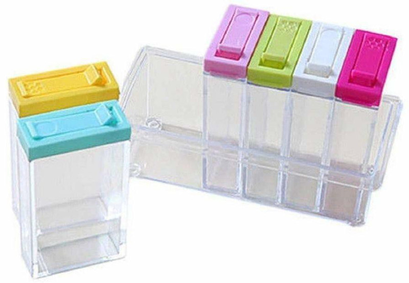 curve creation Seasoning Box Transparent Spice Jar Spice Storage Organizer Salt 1 Piece 1 Piece Spice Set(Plastic)