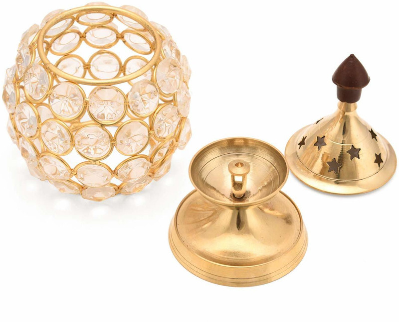 theni fashion Brass Table Diya(Height: 4 inch)