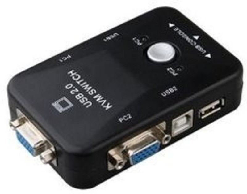 PAC TV-out Cable 2 Port usb 2.0/VGA Switch Box(Black, For TV)