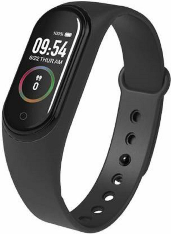 EVA M4 Fitness Band & Activity Tracker(Black Strap, Size : 90)