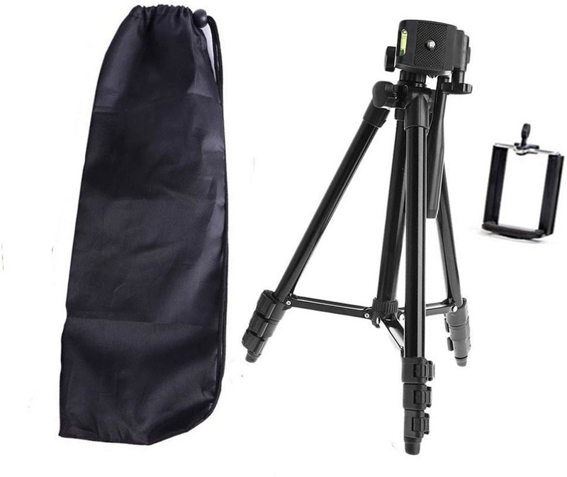 BUY SURETY New Arrival 3120 Tripod Portable Aluminium Lightweight Camera Stand and mobile stand with 360 Degree 3-Dimensional Head & Quick Release Plate for Video Cameras and Mobile Holder Mount Cum Phone Holder Compatible For All Smartphones Best Use for Make Videos and photographic,videograpic Tri