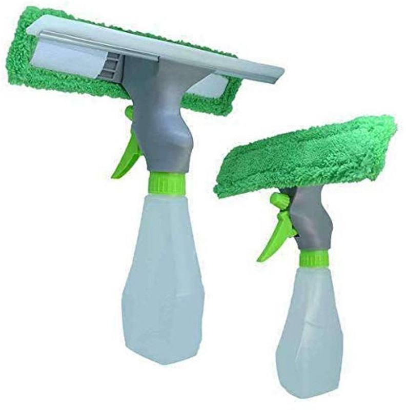 gopinathji Easy Glass Cleaner 3 in 1 Spray Type Cleaning Brush Wet and Dry Plastic Cleaning Cloth(Pack of 2)