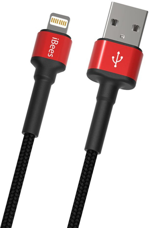 ibees iB-02-1 1.2 m Lightning Cable(Compatible with iPhone, iPad, Black, Sync and Charge Cable)