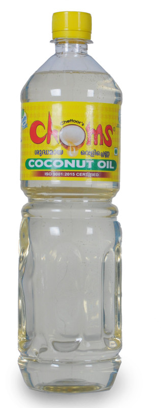 choms PURE COCONUT OIL FROM KERALA, 1 LITRE BOTTLE Coconut Oil Plastic Bottle(1 L)