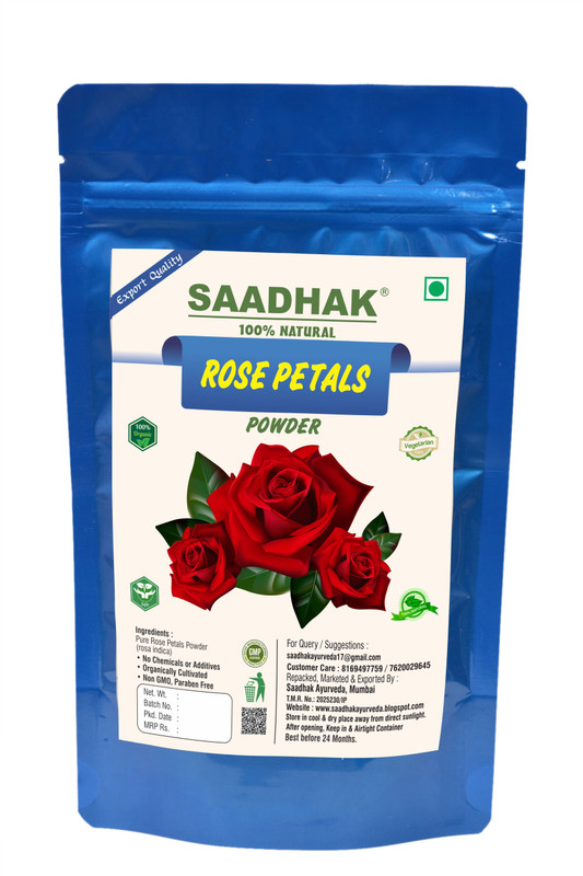 saadhak Pure Rose Petal Powder ( 100 % Natural & Organic ) 180 g(180 g)