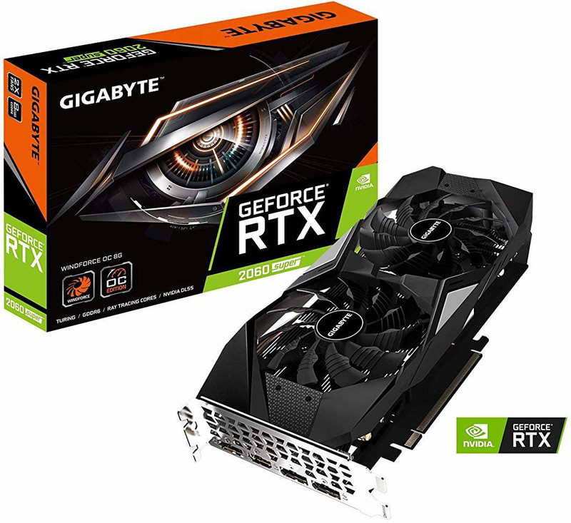 Gigabyte AMD/ATI GeForce RTX 2060 Super WINDFORCE OC 8G Graphics Card 8 GB GDDR5 Graphics Card