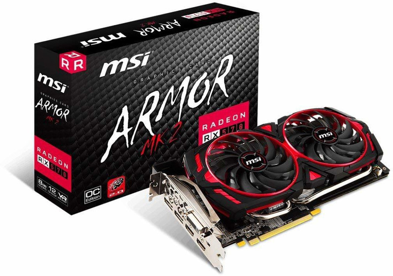 MSI AMD/ATI Radeon RX 570 ARMOR MK2 8G OC 8 GB GDDR5 Graphics Card