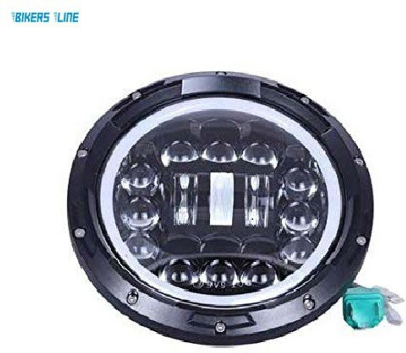 bikers line LED Headlight For Royal Enfield, Harley Davidson, Mahindra Standard 350, Classic 500, Himalayan, Thar