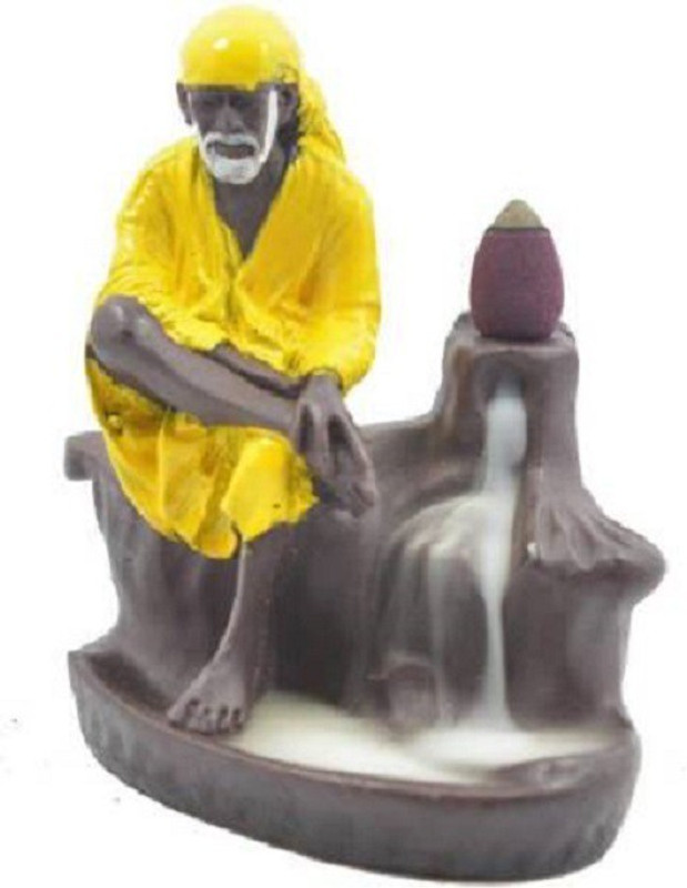 craftfry Lord Sai Backflow Smoke Fountain With 10 Polyresin Incense Holder(Multicolor)