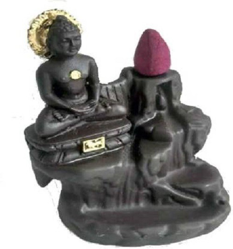 craftfry Gautam Buddha Back flow Smoke Fountain With 10 Scented Backflow Incense Cone - ( Brown , Rose Gold ) Decorative Showpiece - (10cm*7cm*5.5cm). Polyresin Incense Holder Set(Multicolor)