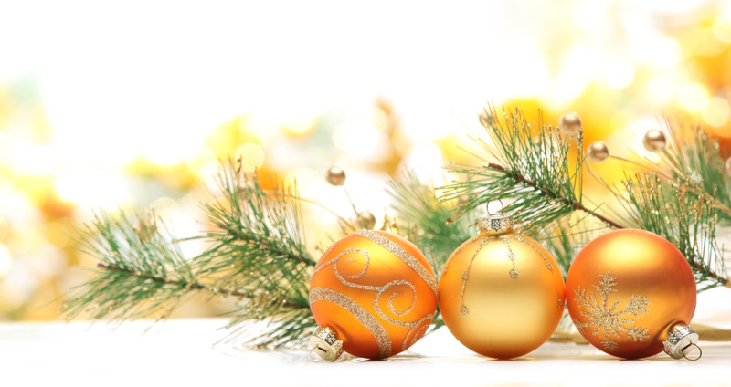 orange ornaments white bg Sticker Poster|Christmas poster|Christmas decoration Paper Print(12 inch X 18 inch, Rolled)