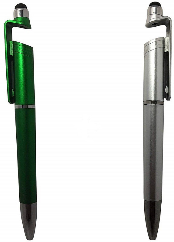 rkg 3 in 1 Stylus Touch Pen for universal mobile phone tablet writing (Pack of 2) Stylus(Green, Silver)