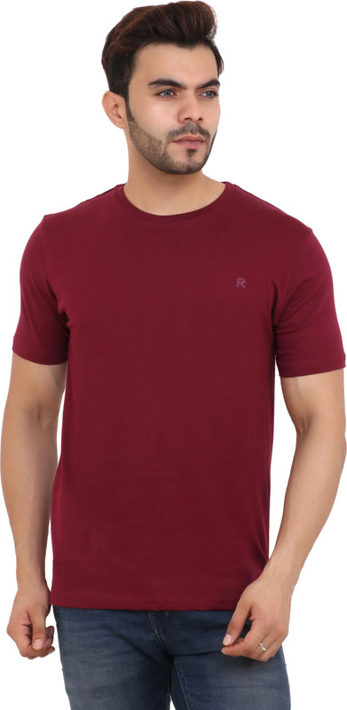 fuselage Solid Men & Women Round Neck Maroon T-Shirt