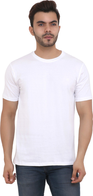 fuselage Solid Men & Women Round Neck White T-Shirt
