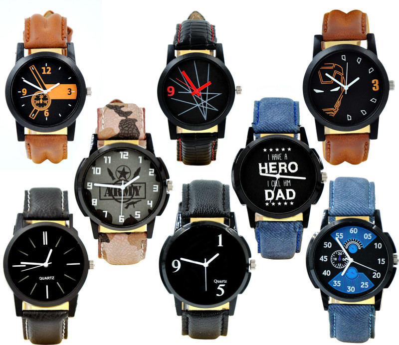divvas NEW ATTRACTIVE LEATHER BELT STYLISH WATCH COMBO Analog Watch Analog Watch  - For Men