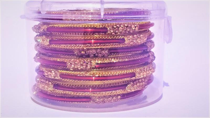 psycho dew Alloy Beads Gold-plated Bangle Set(Pack of 8)