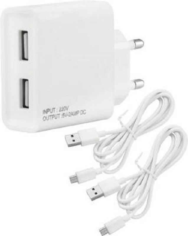 owings (White) 2.5 A Multiport Mobile Charger with Detachable Cable(White, Cable Included)