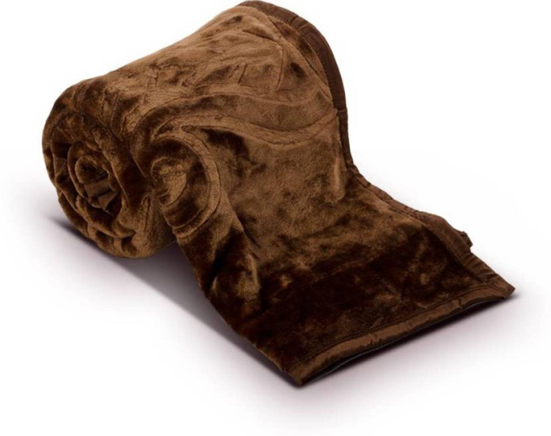 indcrown Floral Double Mink Blanket(Microfiber, Pink)