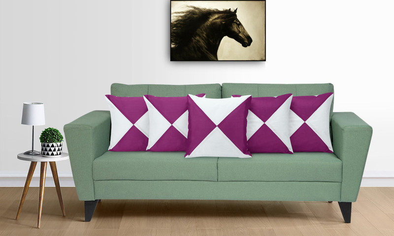 bantal Self Design Cushions & Pillows Cover(Pack of 5, 40 cm*40 cm, Purple)