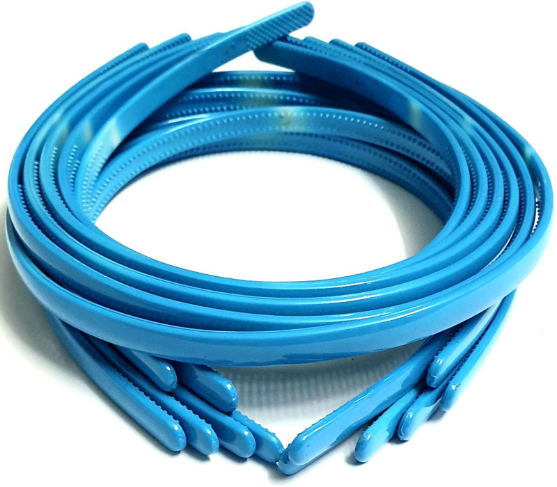 anna creations Girls Set Of 12 Plastic Hair Bands -BLUE Hair Band(Blue)