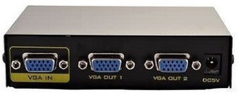 PAC  TV-out Cable 2 port vga splitter 1 input-2 output 1PC to 2moniter(Black, For TV)