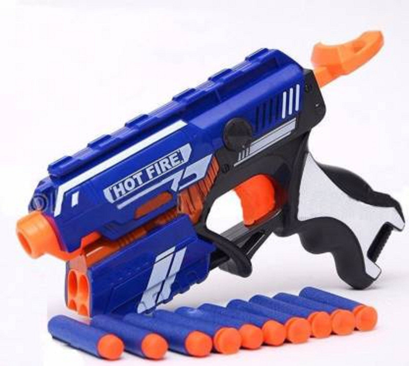shreejienterprise Manual Blaze Storm Gun Blaster with 10 Foam Bullets for Kids(Multicolor)