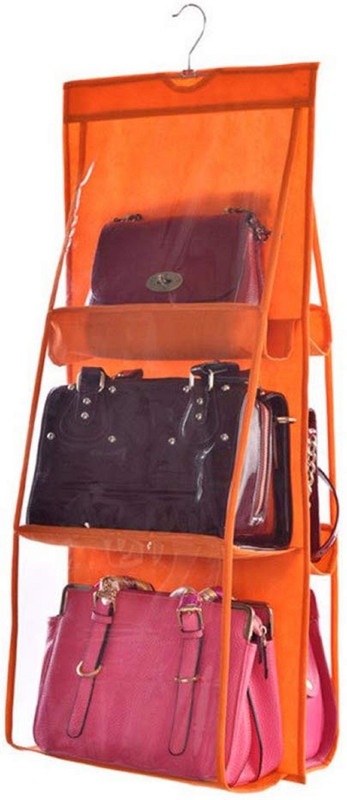 shop for living 6 Pocket PVC Storage Bag Organizer Hanging Bags Closet Organizer ORANGE(Orange)