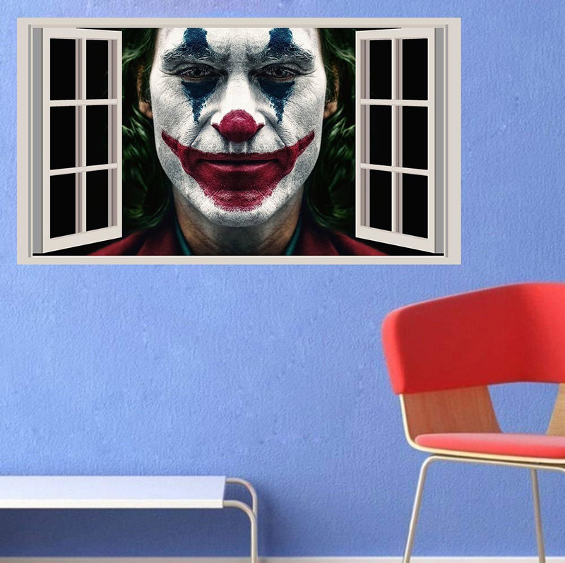 GADGETS WRAP Joker 2019 Fake Window Style Wall Decal For Home & Office(Multicolor)