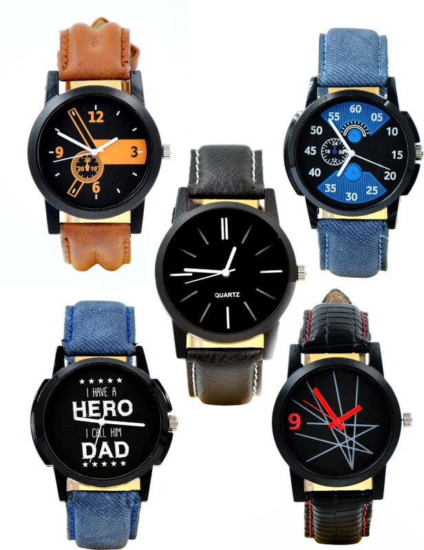 divvas NEW ATTRACTIVE LEATHER BELT STYLISH WATCH COMBO Analog Watch Analog Watch  - For Men