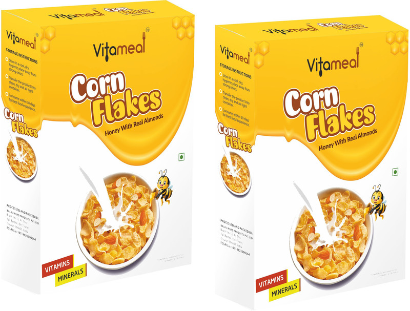 vitameal Corn Flakes Honey with Real Almonds 300 g - Pack of 2(600 g, Box, Pack of 2)