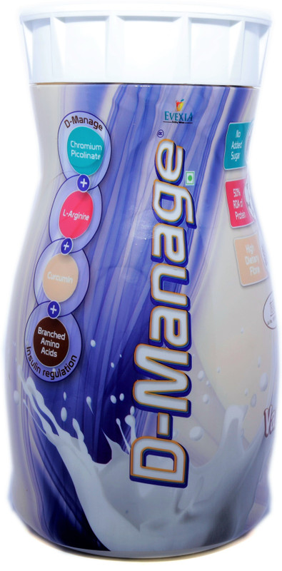 evexia D-Manage 500gm Vanilla Flavour Protein Blends(500 g, Vanilla)