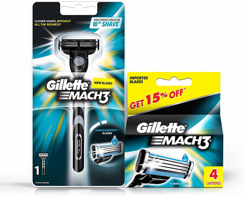 Gillette MACH3 RAZOR WITH 4 CARTIDGE, Men