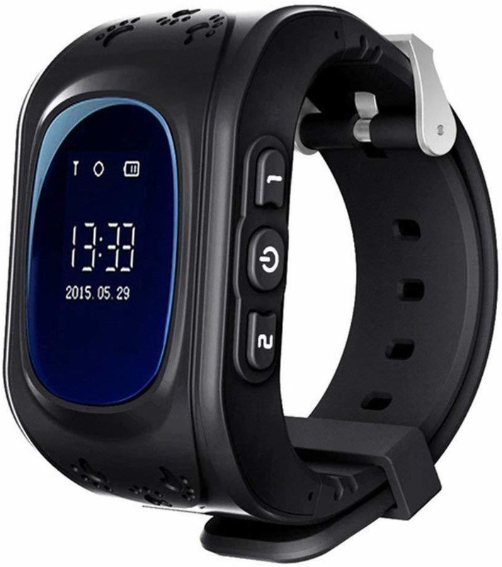 pintu electronics Kids Smartwatch With GPS Tracker Black Smartwatch(Black Strap Free Size)