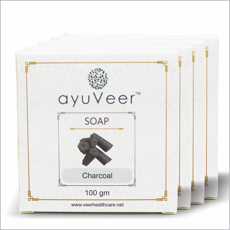 ayuveer Cleansing & Detoxifying Activated Charcoal Bath Soap(4 x 25 g)