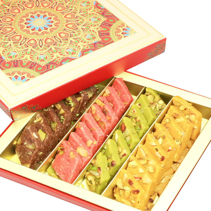 Ghasitaram Gifts Assorted Sugarfree Kaju Katlis in Fancy Box Box(500 g)